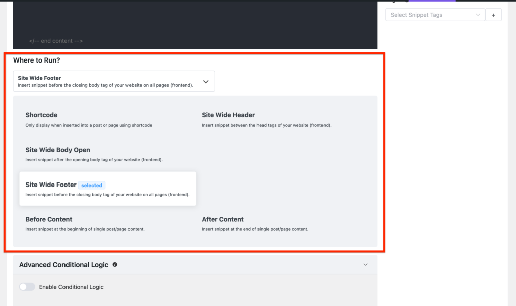 Where to run code snippets - fluentsnippets